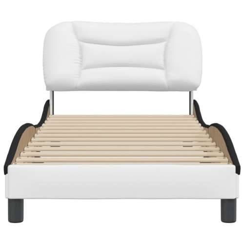 Okvir za krevet s uzglavljem bijelo-crni 90x190 cm umjetna koža Bijela i crna 90 x 190 cm Cijena