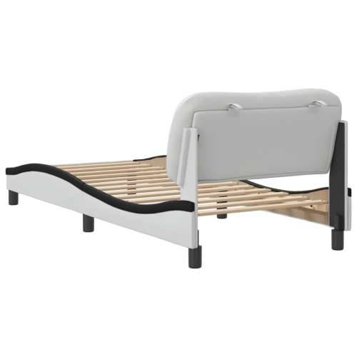 Okvir za krevet s uzglavljem bijelo-crni 90x190 cm umjetna koža Bijela i crna 90 x 190 cm Cijena
