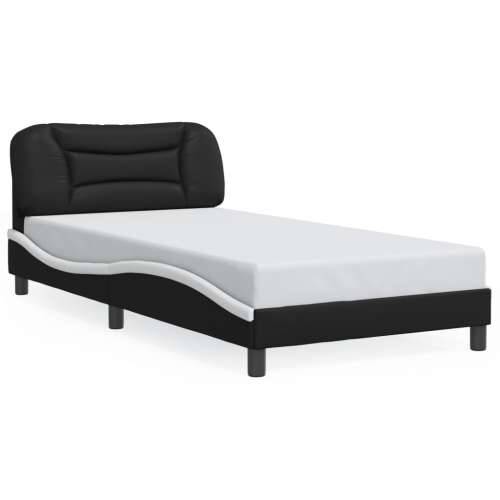 Okvir za krevet s uzglavljem crno-bijeli 100x200cm umjetna koža - Crno-bijelo 100 x 200 cm Cijena