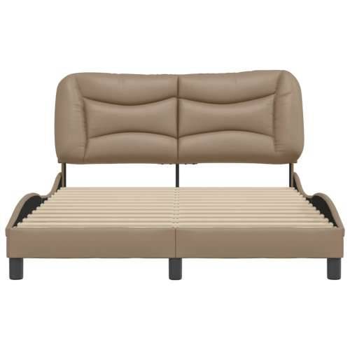 Okvir za krevet s uzglavljem cappuccino 140x190 cm umjetna koža - Boja cappuccina 140 x 190 cm Cijena
