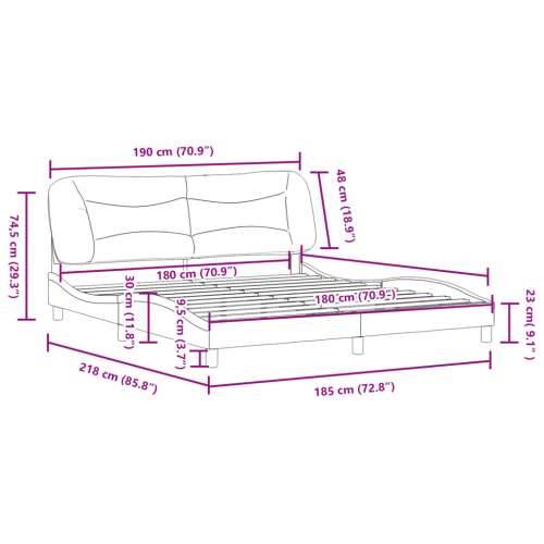 Okvir za krevet s uzglavljem crni 180x200 cm od umjetne kože - Crna 180 x 200 cm Cijena