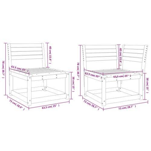 Vrtna garnitura - 5-dijelni set vrtnih sofa od masivne borovine Prirodna boja bora bez jastuka 6 Cijena
