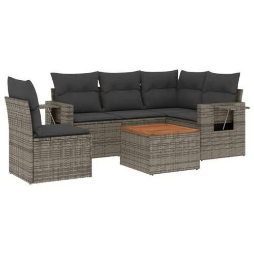 Vrtna garnitura - 6-dijelni set vrtnih sofa od poliratana s jastucima sivi - Siva 2x middle + table + 1x corner 1 Cijena