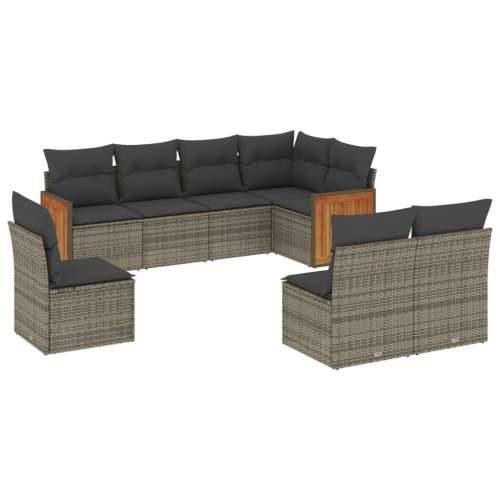 Vrtna garnitura - 9-dijelni set vrtnih sofa od poliratana s jastucima sivi Siva Bez stola 1 Cijena