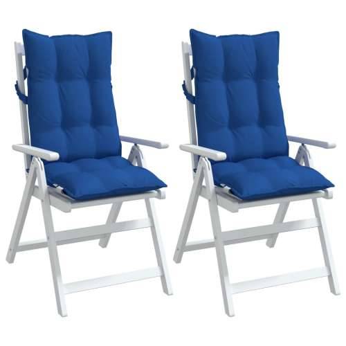 Jastuci za stolicu s visokim naslonom 2 kom plavi od tkanine - Kraljevski plava 2 with 2 elastic straps Cijena