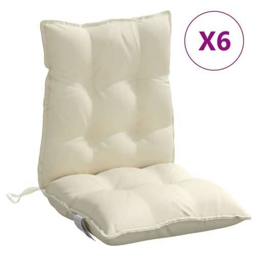 Jastuci za stolice s niskim naslonom 6 kom krem boje od tkanine - Krema 6 with 2 elastic straps Cijena
