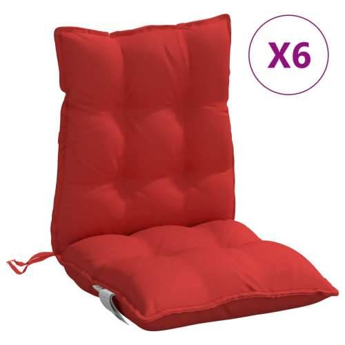 Jastuci za stolice s niskim naslonom 6 kom crveni od tkanine Crvena 6 with 2 elastic straps Cijena