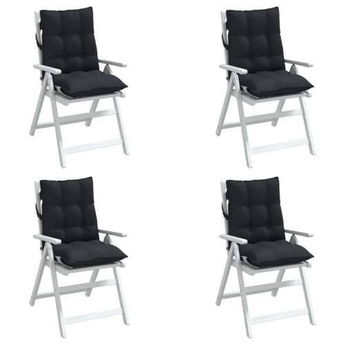 Jastuci za stolice s niskim naslonom 4 kom crni tkanina Oxford - Crna 4 with 2 elastic straps Cijena