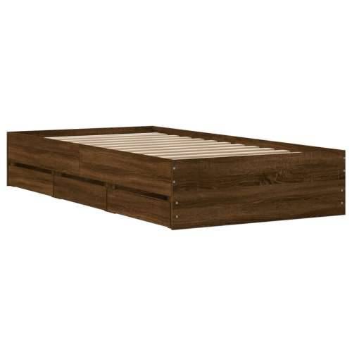 Okvir kreveta s ladicama boja hrasta 90x200 cm drveni - Smeđi hrast 90 x 200 cm Cijena