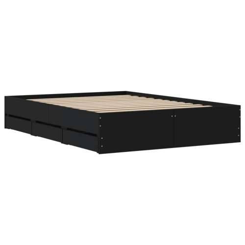 Okvir kreveta s ladicama crni 135 x 190 cm konstruirano drvo Crna 135 x 190 cm Cijena