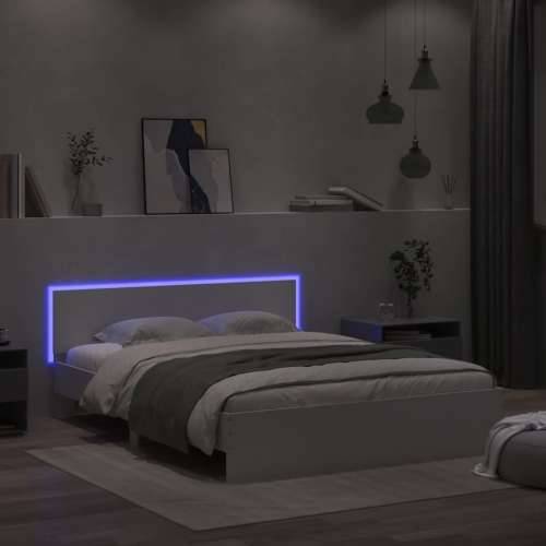 Okvir kreveta s uzglavljem i LED bijeli 160 x 200 cm - Bijela 160 x 200 cm Cijena