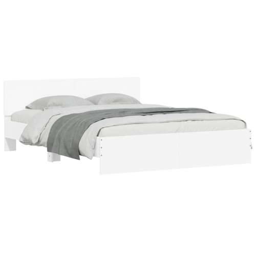 Okvir kreveta s uzglavljem i LED bijeli 160 x 200 cm - Bijela 160 x 200 cm Cijena