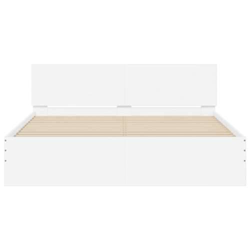 Okvir kreveta s uzglavljem i LED bijeli 160 x 200 cm - Bijela 160 x 200 cm Cijena