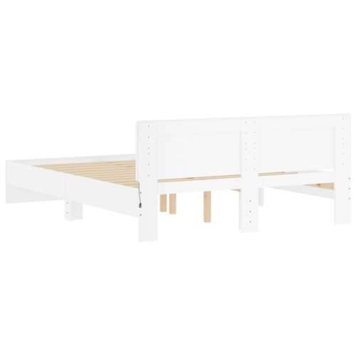 Okvir kreveta s uzglavljem i LED bijeli 160 x 200 cm - Bijela 160 x 200 cm Cijena