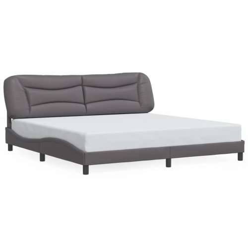 Okvir za krevet s uzglavljem sivi 200x200 cm od umjetne kože Siva 200 x 200 cm Cijena