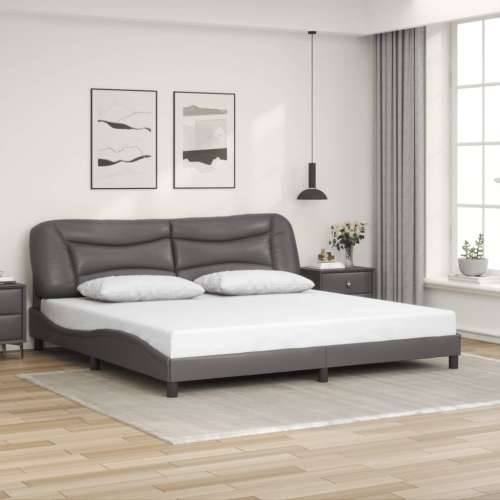 Okvir za krevet s uzglavljem sivi 200x200 cm od umjetne kože Siva 200 x 200 cm Cijena
