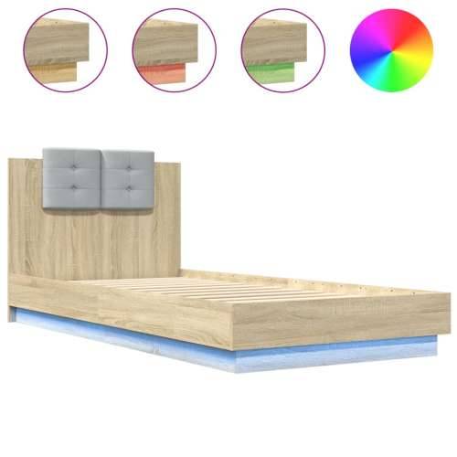 Okvir kreveta s uzglavljem LED boja hrasta sonome 100 x 200 cm - sonoma hrast 100 x 200 cm Cijena