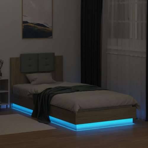 Okvir kreveta s uzglavljem LED boja hrasta sonome 100 x 200 cm - sonoma hrast 100 x 200 cm Cijena