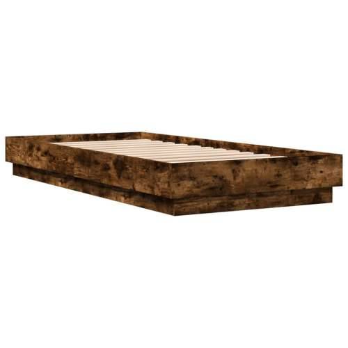 Okvir za krevet s LED svjetlima dimljena boja hrasta 100x200 cm - Dimljeni hrast 100 x 200 cm Cijena