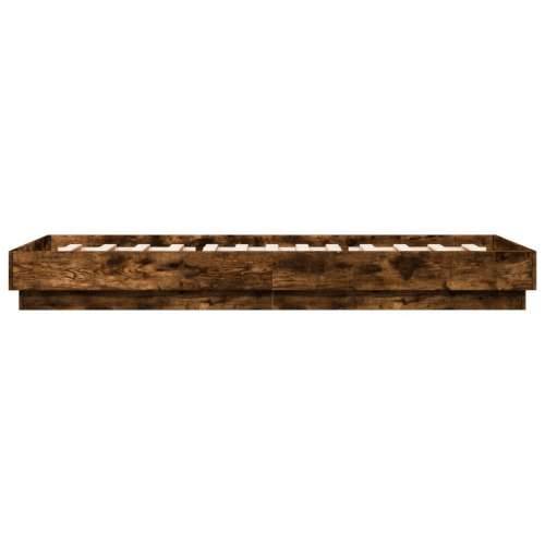 Okvir za krevet s LED svjetlima dimljena boja hrasta 100x200 cm - Dimljeni hrast 100 x 200 cm Cijena