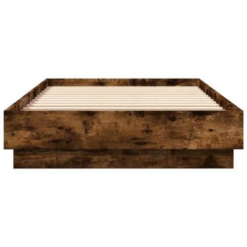 Okvir za krevet s LED svjetlima dimljena boja hrasta 90x200 cm - Dimljeni hrast 90 x 200 cm Cijena