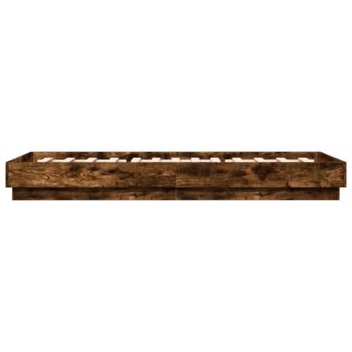 Okvir za krevet s LED svjetlima dimljena boja hrasta 90x200 cm - Dimljeni hrast 90 x 200 cm Cijena