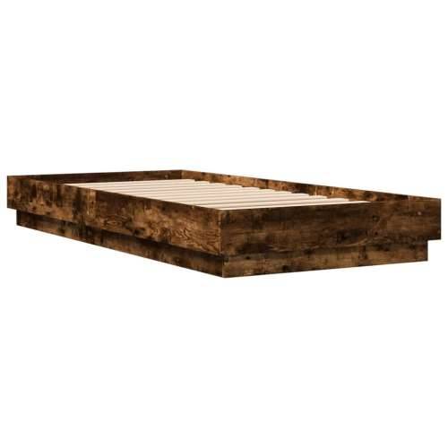 Okvir za krevet s LED svjetlima dimljena boja hrasta 90x200 cm - Dimljeni hrast 90 x 200 cm Cijena