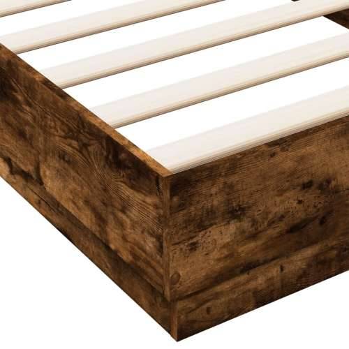 Okvir za krevet s LED svjetlima dimljena boja hrasta 90x200 cm - Dimljeni hrast 90 x 200 cm Cijena