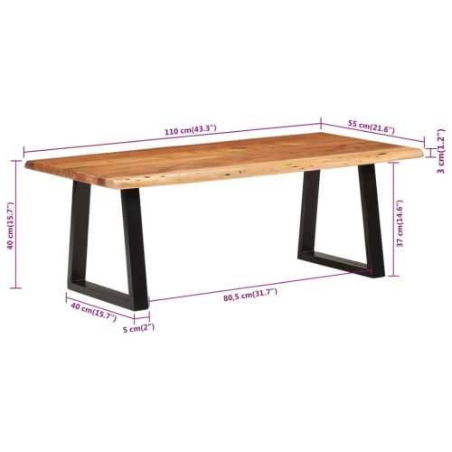 Stolić za kavu 110 x 55 x 40 cm od masivnog bagremovog drva - Prirodna 110 x 55 x 40 cm 1 Cijena