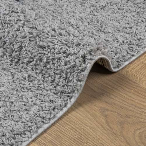 Čupavi tepih PAMPLONA s visokim vlaknima moderni sivi 80x250 cm - Siva 80 x 250 cm Cijena