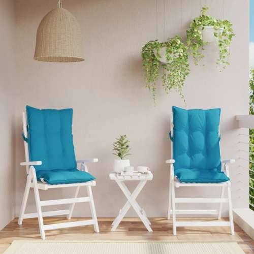 Jastuci za stolicu s visokim naslonom 2 kom plavi od tkanine - Svijetlo plava 2 with 2 elastic straps Cijena