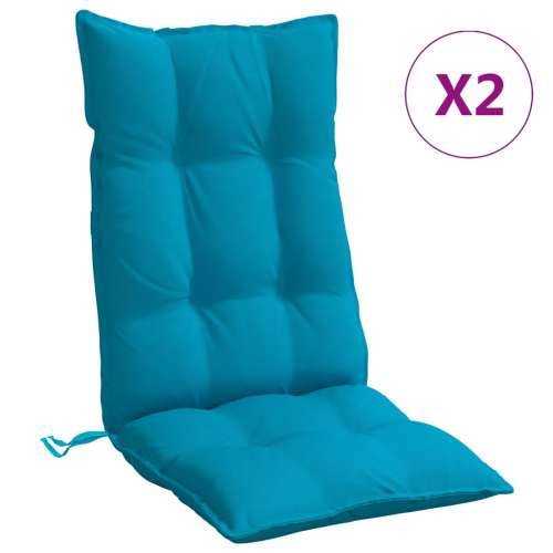 Jastuci za stolicu s visokim naslonom 2 kom plavi od tkanine - Svijetlo plava 2 with 2 elastic straps Cijena