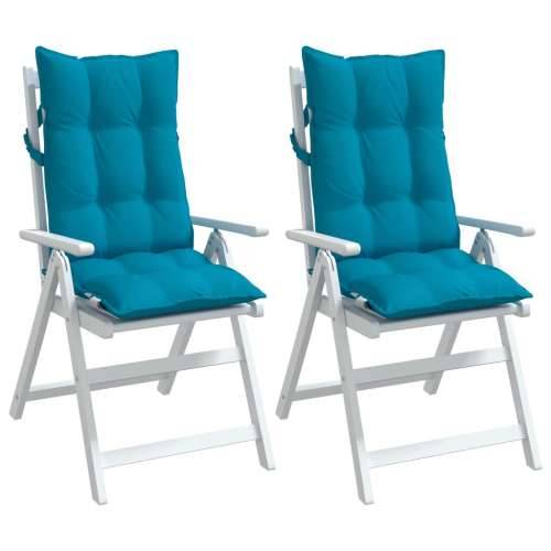 Jastuci za stolicu s visokim naslonom 2 kom plavi od tkanine - Svijetlo plava 2 with 2 elastic straps Cijena
