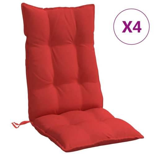 Jastuci za stolicu s visokim naslonom 4 kom crveni od tkanine - Crvena 4 with 2 elastic straps Cijena