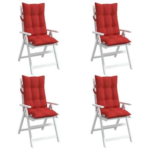 Jastuci za stolicu s visokim naslonom 4 kom crveni od tkanine - Crvena 4 with 2 elastic straps Cijena