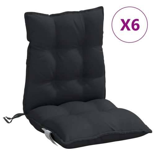 Jastuci za stolice s niskim naslonom 6 kom crni tkanina Oxford - Crna 6 with 2 elastic straps Cijena