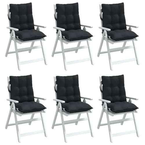 Jastuci za stolice s niskim naslonom 6 kom crni tkanina Oxford - Crna 6 with 2 elastic straps Cijena