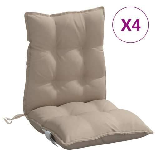 Jastuci za stolice s niskim naslonom 4 kom smeđesivi od tkanine - Sivo-smeđa 4 with 2 elastic straps Cijena
