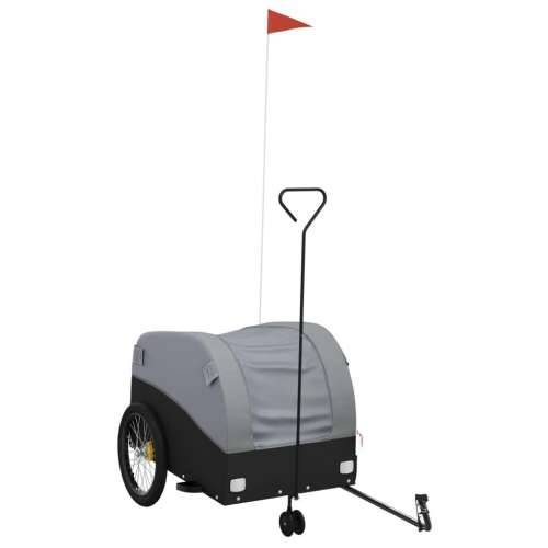 Prikolica za bicikl crno-siva 45 kg željezna - Siva 63 x 126 x 63 cm Cijena