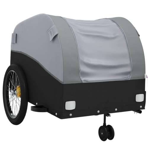 Prikolica za bicikl crno-siva 45 kg željezna - Siva 63 x 126 x 63 cm Cijena