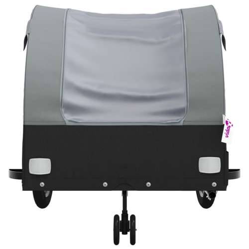 Prikolica za bicikl crno-siva 45 kg željezna - Siva 63 x 126 x 63 cm Cijena