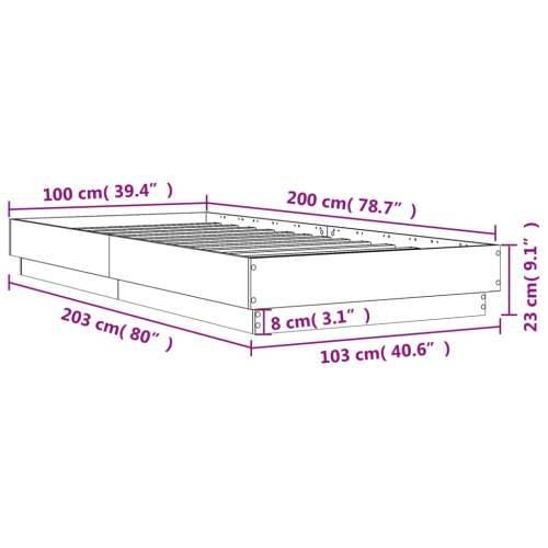 Okvir za krevet s LED svjetlima boja hrasta sonome 100 x 200 cm - sonoma hrast 100 x 200 cm Cijena