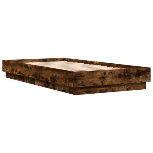 Okvir kreveta s LED svjetlima dimljena boja hrasta 75 x 190 cm - Dimljeni hrast 75 x 190 cm Cijena