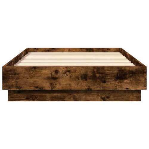 Okvir kreveta s LED svjetlima dimljena boja hrasta 75 x 190 cm - Dimljeni hrast 75 x 190 cm Cijena