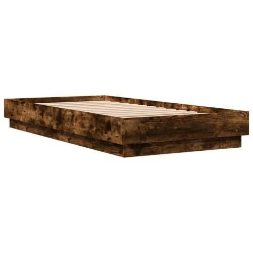 Okvir kreveta s LED svjetlima dimljena boja hrasta 75 x 190 cm - Dimljeni hrast 75 x 190 cm Cijena