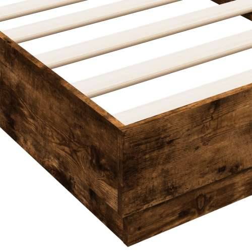 Okvir kreveta s LED svjetlima dimljena boja hrasta 75 x 190 cm - Dimljeni hrast 75 x 190 cm Cijena