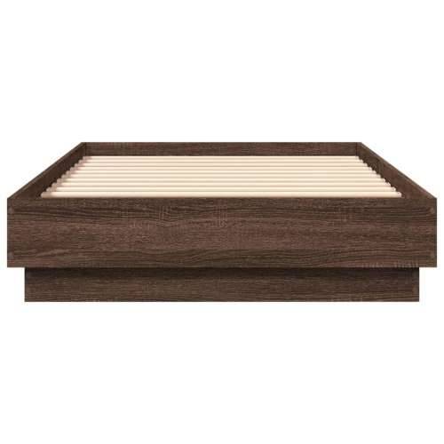 Okvir kreveta s LED svjetlima smeđa boja hrasta 75 x 190 cm - Smeđi hrast 75 x 190 cm Cijena