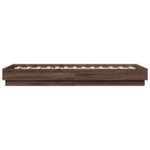 Okvir kreveta s LED svjetlima smeđa boja hrasta 75 x 190 cm - Smeđi hrast 75 x 190 cm Cijena