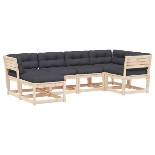 Vrtna garnitura - 6-dijelni set vrtnih sofa od masivne borovine s jastucima - Prirodna boja bora 1 Cijena