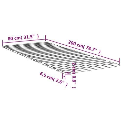 Podnica za krevet 80 x 200 cm od masivne borovine - 80 x 200 cm 22 letvice Cijena